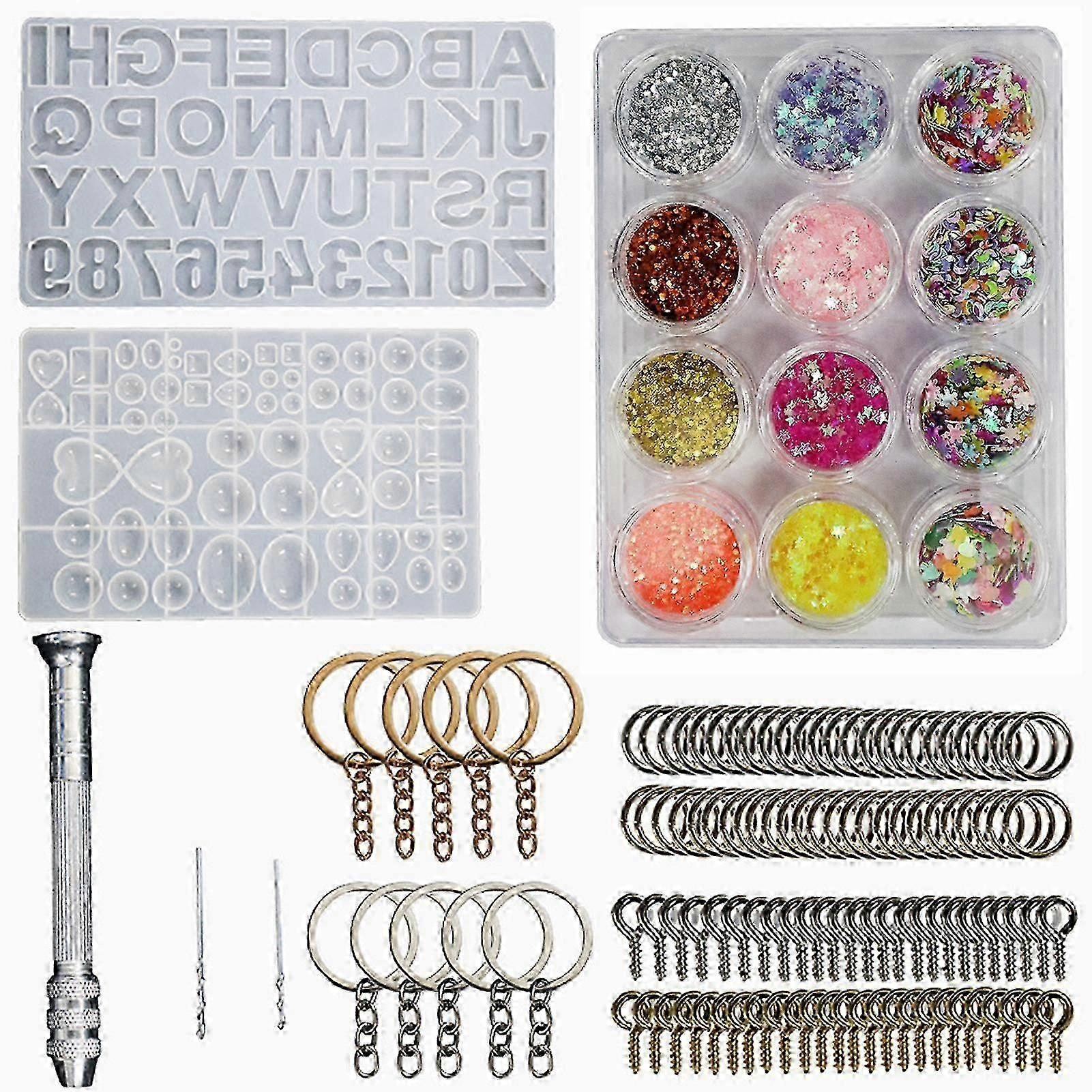 127Pcs DIY Alphabet Resin Casting Molds Letter Numbers Crafts Making Accessories DIY Making Keychain Art Resin Kits for Adults Beginner