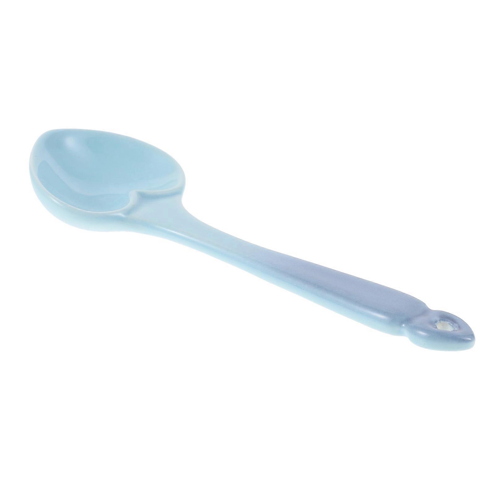 Porcelain Spoon Heart Shape Dinnerware Blue 14X4.5CM Practical and Safe 1Pcs