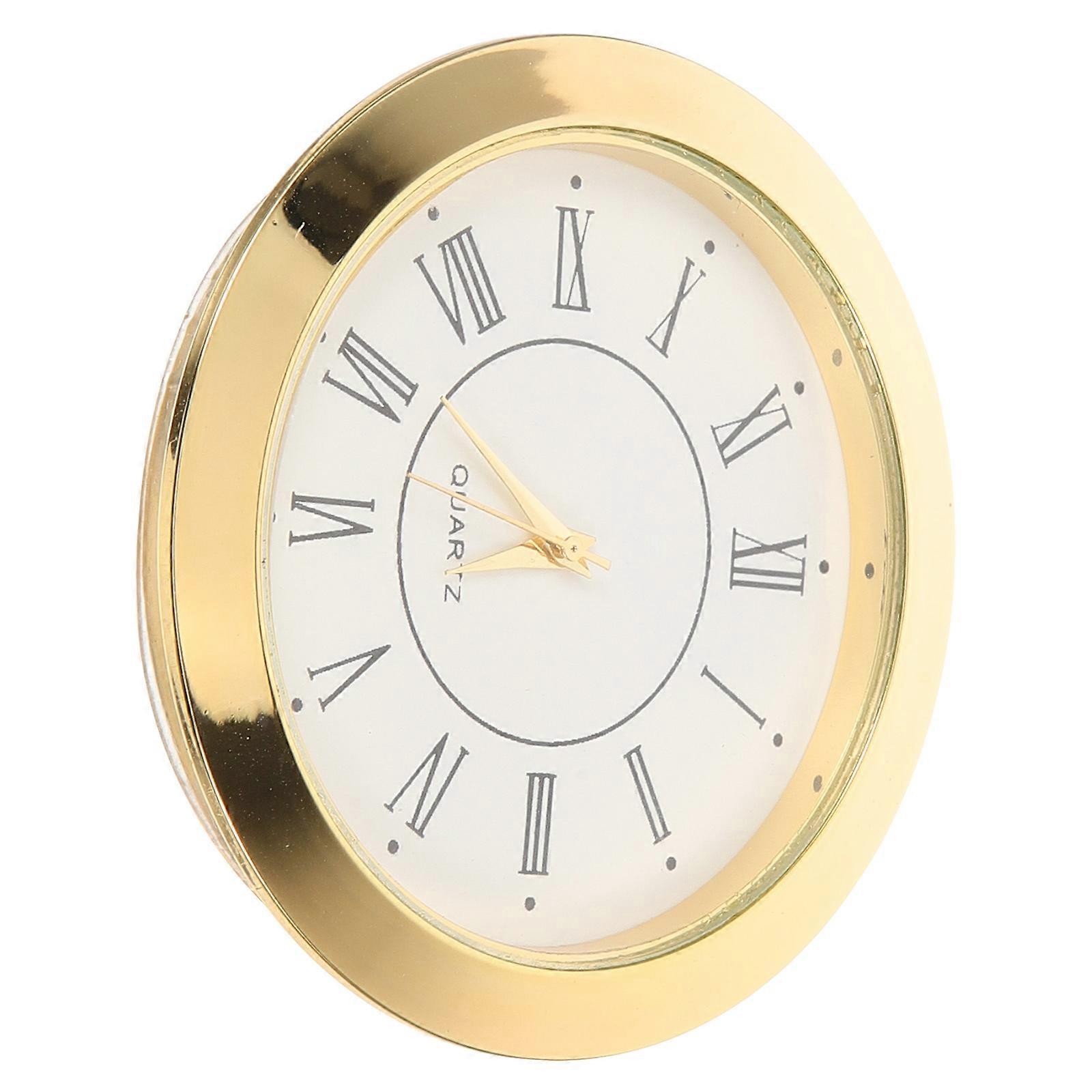 Inlaid Clock Head Insert Diy Wall Clock Round Shape Vintage Style Home Use 5.50X5.50X0.70CM Stainless Steel Diy Compatible 1Set