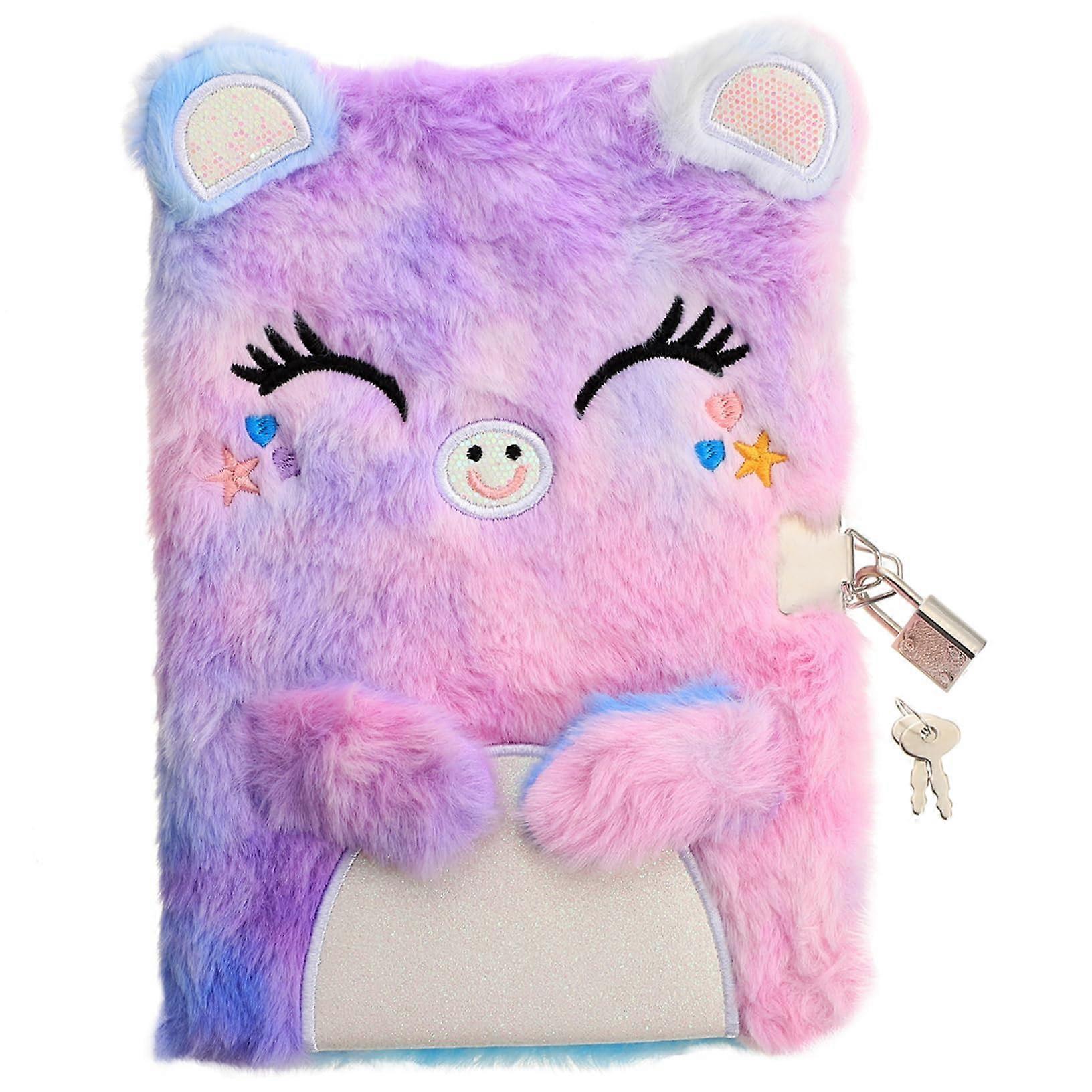 Plush Diary with Lock for Creative Writing Ideas, Travel Notes, School Use, and Leisure - Small Size Notepad