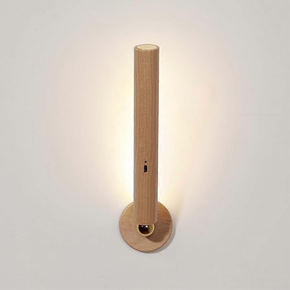 Wooden Battery Wall Light LED Table Lamp with Touch Switch, Dimmable, USB Rechargeable, Magnetic Portable Night Light 3W Warm White