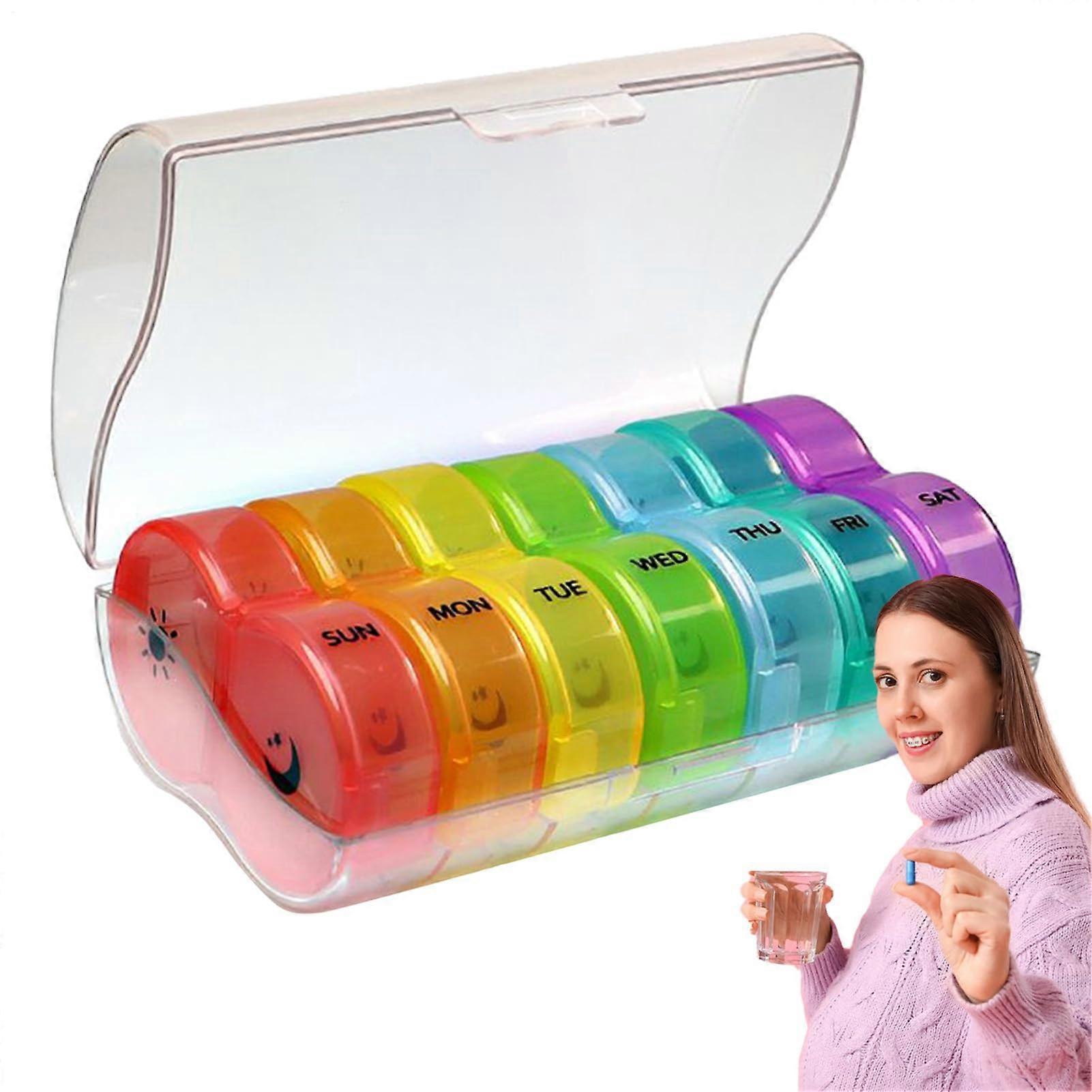 Pill box  Portable transparent container for medications and vitamins