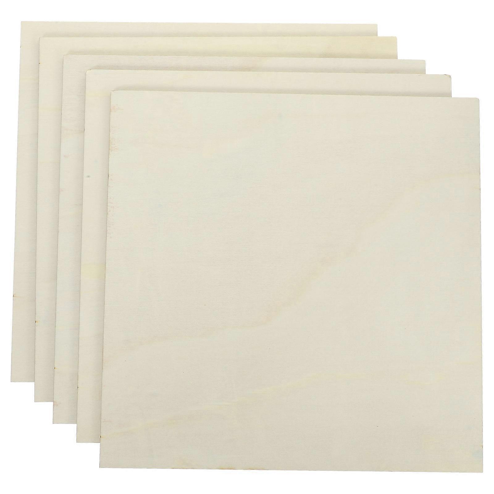 Craft Wood Squares Blank Wood Board For DIY Projects Artists 5Pcs