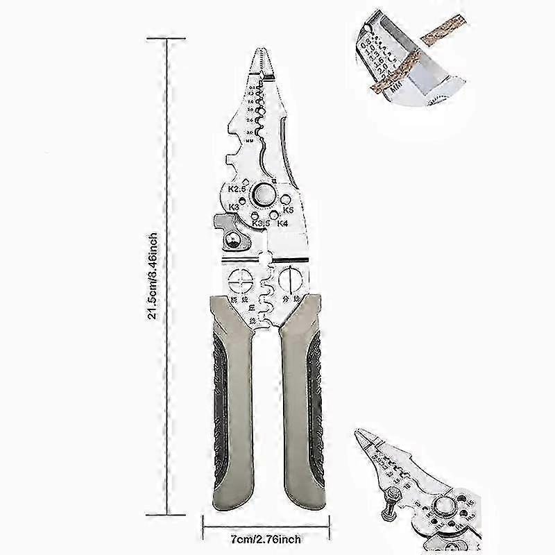 Clește de decrustare multifuncțional Miez de dezizolare a sârmei Clește electrician Clește cu nas lung Tăietor de cablu Instrument de sertizare a terminalelor