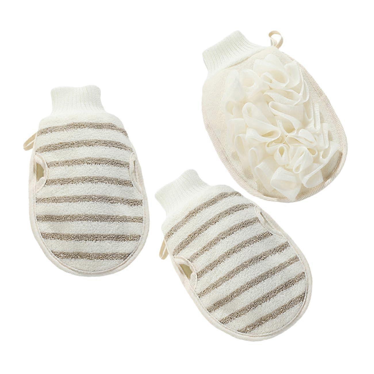 Ergonomic Bath Gloves Exfoliating Set - Reusable Shower Gloves For Smooth Skin, Body Scrubber, Easy To Clean