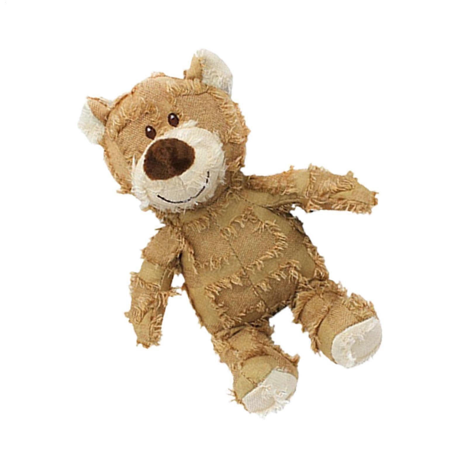 Robust Indestructible Dog Toy - Interactive Plush Stuffed Animal for Small and Medium Dogs - Soft Brown Puppy Chew Toy