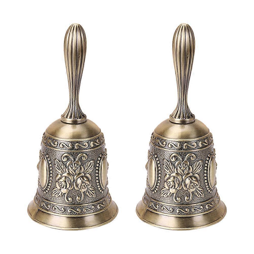 Desk Bell For Service Hand Call Bell Table Bell Zinc Alloy Hotel 4.5×2.1×2.1in Calling Staff 2Set
