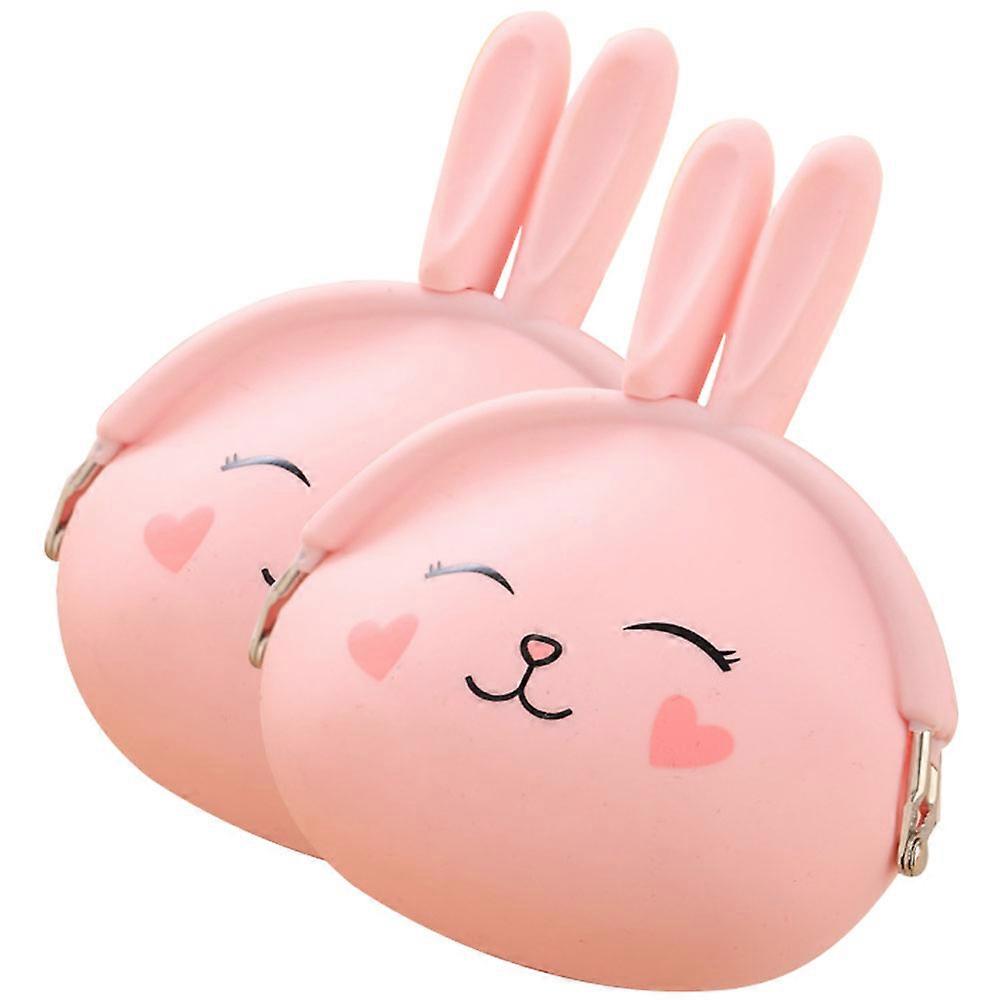 Silicone Pouch Compact Size Coin Purses For Boys Girls Adorable Design Money Storage 2Pcs