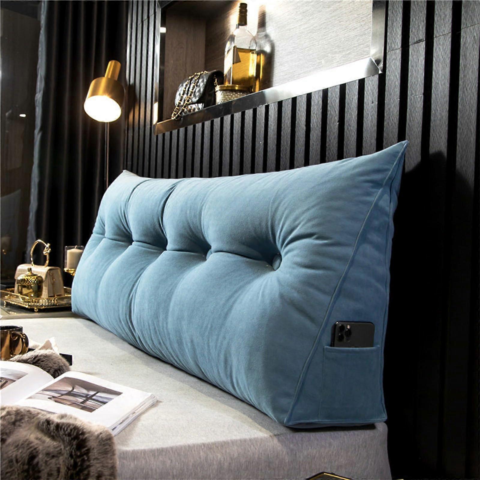 Triangular Backrest Cushion Lumbar Pillow with Side Pockets 200*50*20cm 005