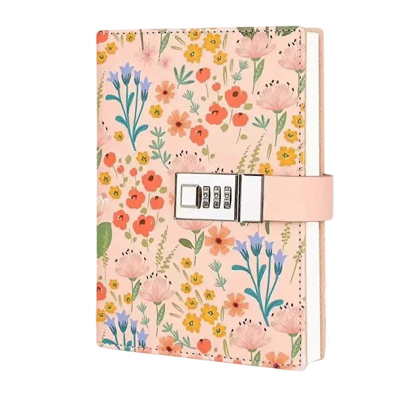 Diary with Lock - Pink B6 Waterproof PU Leather Diary for Girls and Women, Lined Paper with Combination Lock