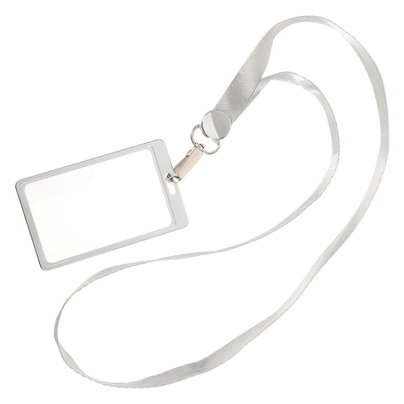 Metal Badge Holder Clear Card Sleeve for Holding Card Use Silver
