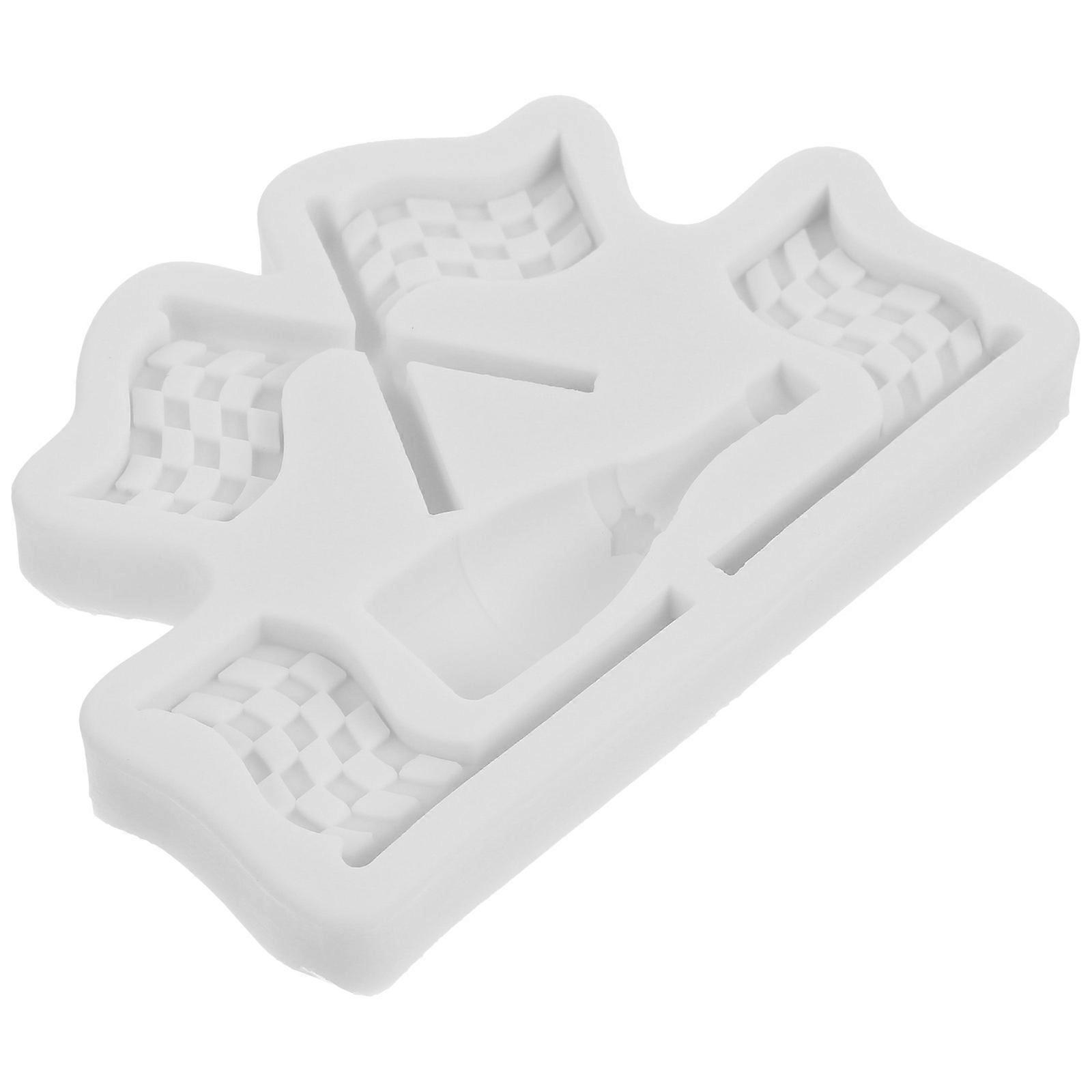 Craft Cake Mold Racing Car Flag Shape Non-Stick For Bakers 1Pack