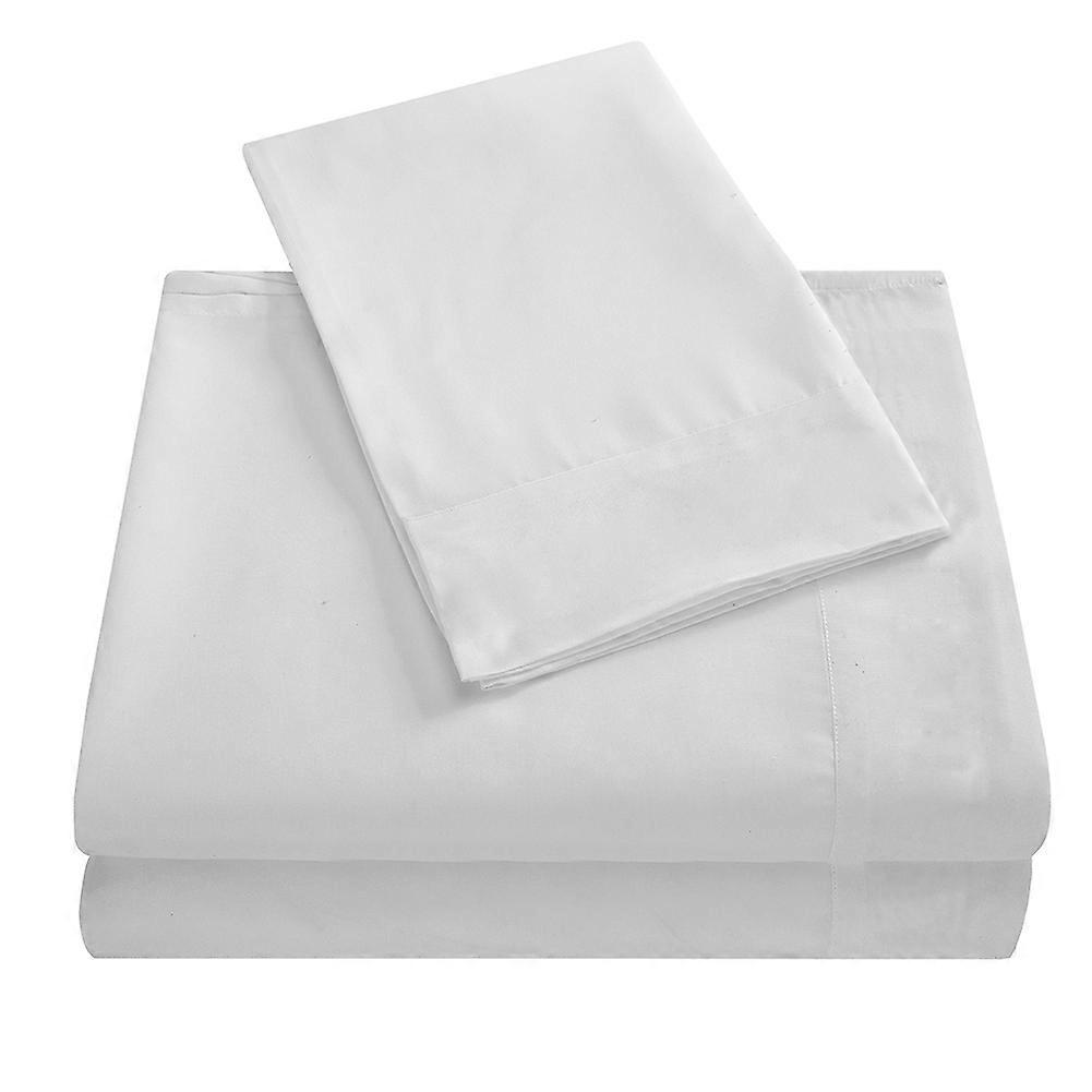 Soft Bed Sheets Set Bedspread Deep Pocket High Quality Bedding Set Creamy White QUEEN Size 4Pcs
