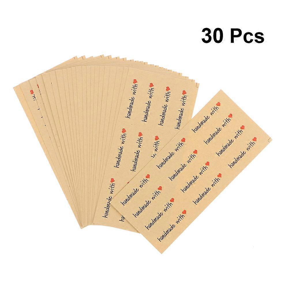 Stickers for Small Business Valentine's Day Long Strip Khaki Kraft Paper Sealing 360Pcs