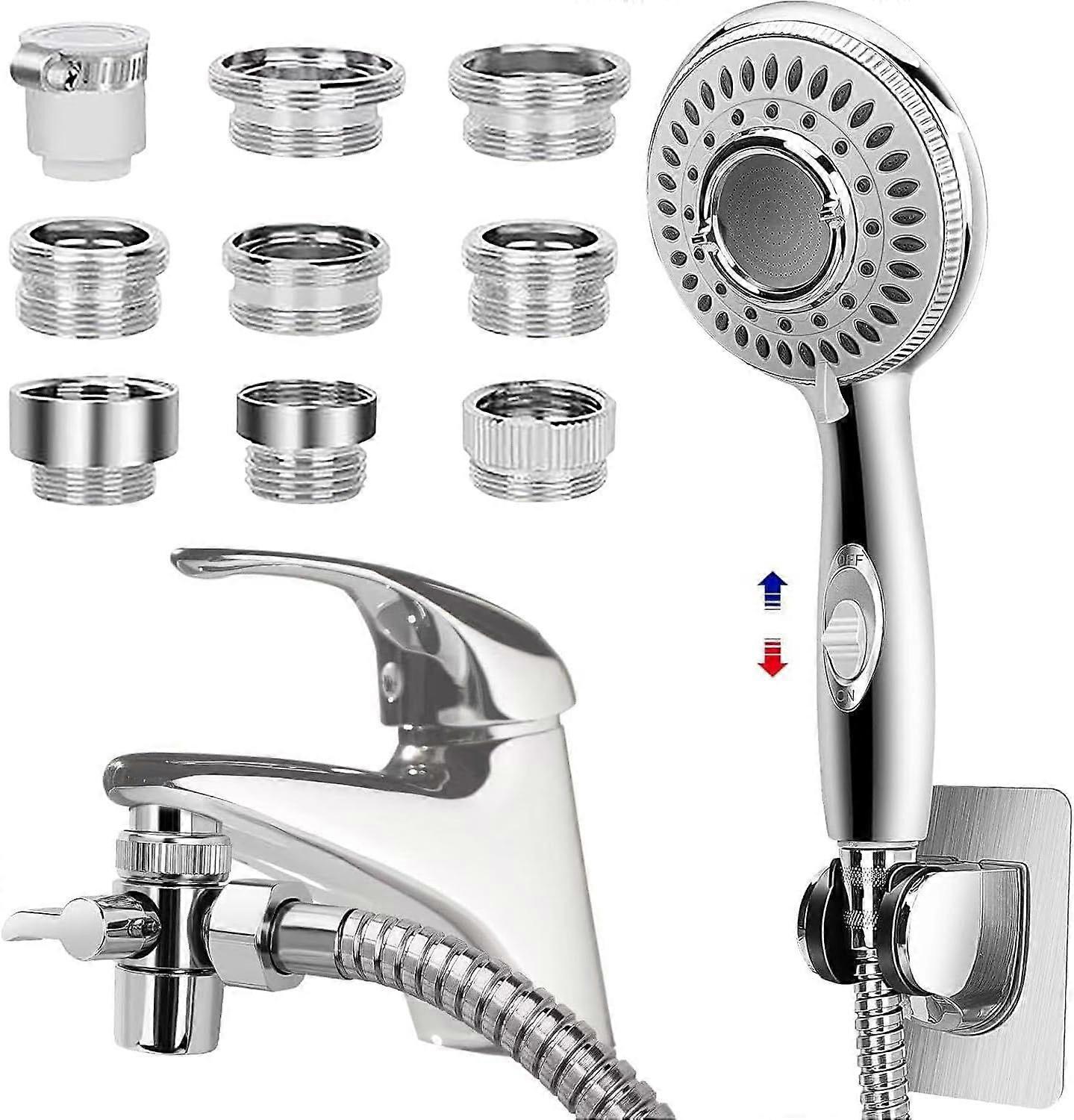 Dusjhode til servant - badekar, slangesprayer med 9 adaptere, 79"