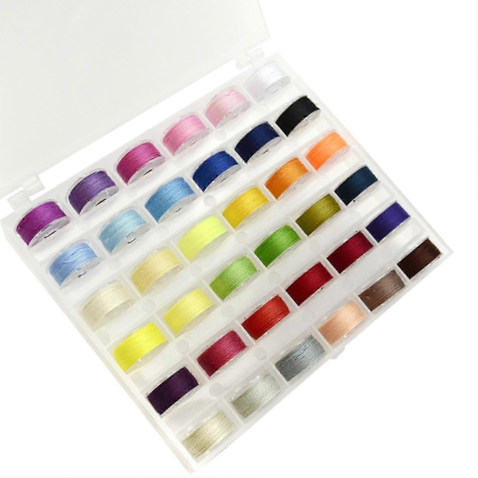 36 50 Bobbins Professional Craft Assorted Color Sewing Thread Set para Brother