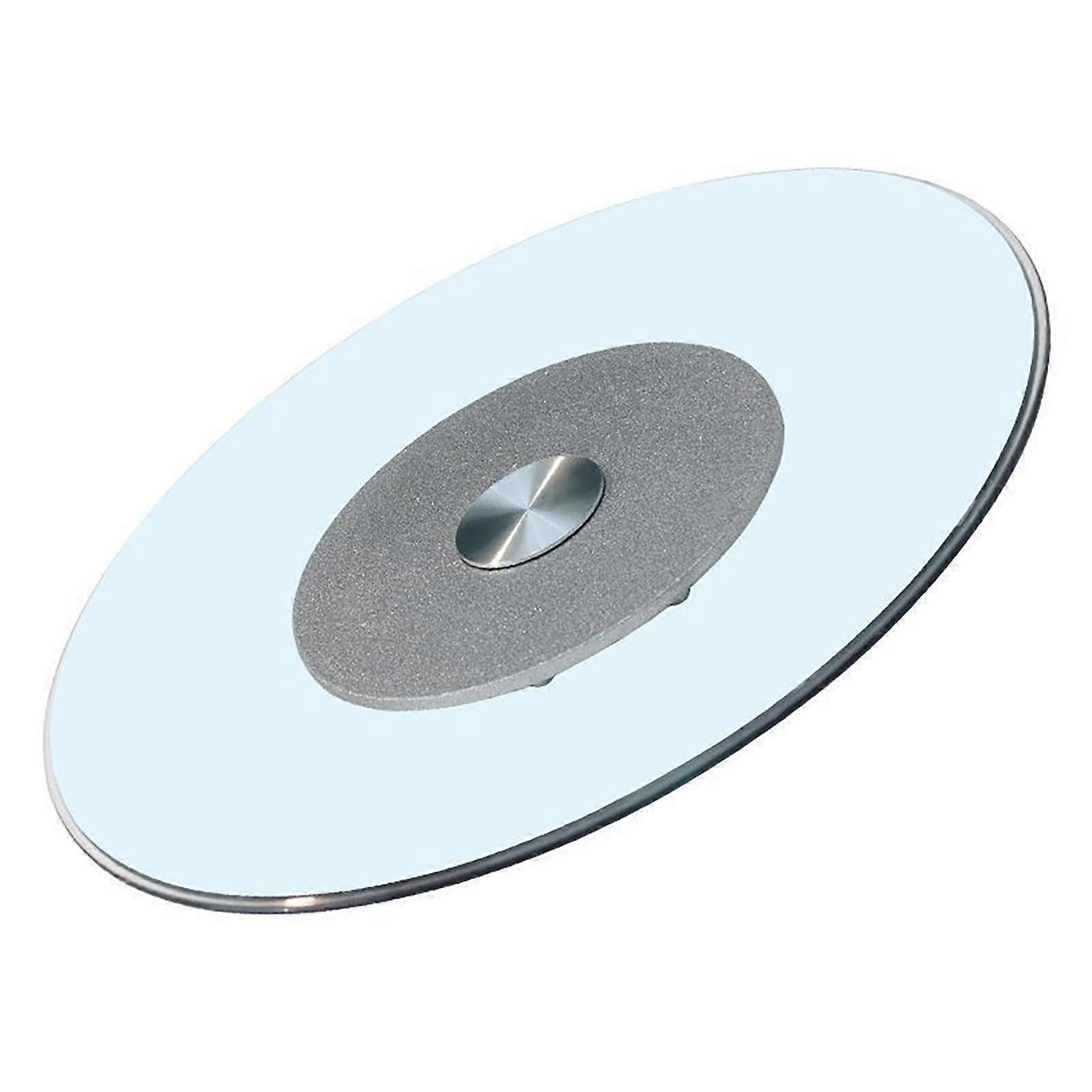 Large Glass Rotating Serving Tray, 80cm Round Tempered Glass Lazy Susan with Quiet Bearings for Dining Tables, Clear Metal Base