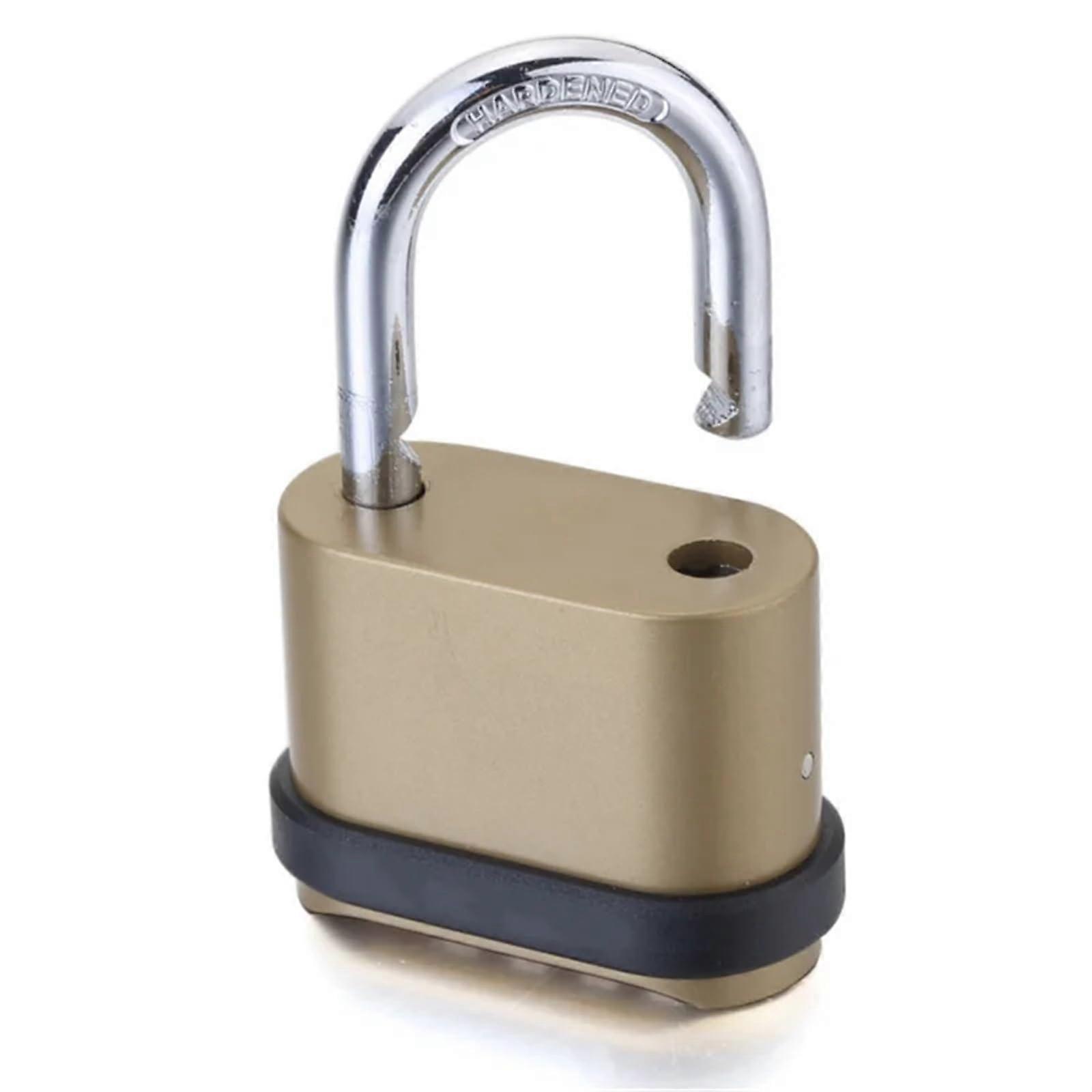 Exterior lock without key, 4digit combination, rust brass, large size (Gold 4pcs)