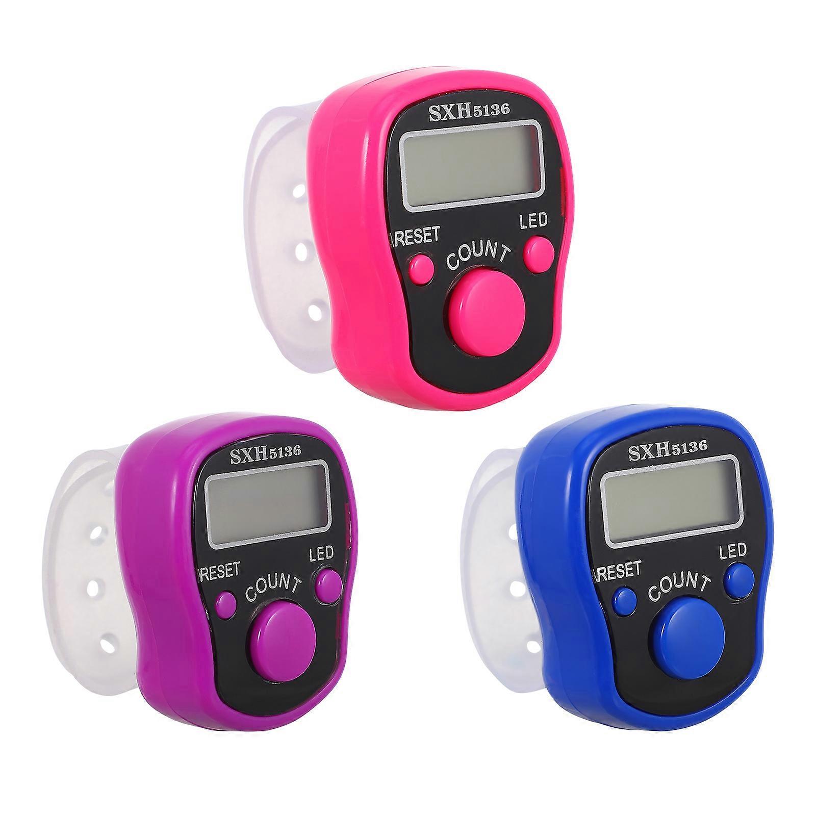 Digital Hand Tally Counter Electronic Finger Counters Knitting Events Simple Style 3Pcs