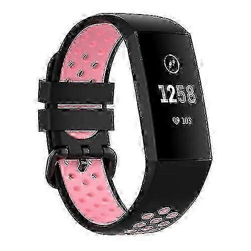 For Fitbit Charge 4 / Charge 3 / Charge 3 Se Watch Button Two Colors Silicone Replacement Strap Watchband KHOF