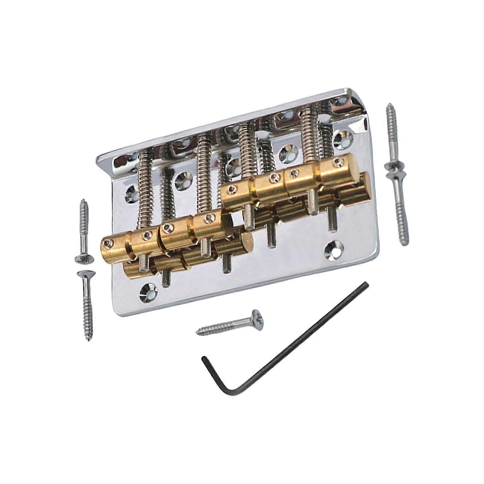 4 String Fixed Bass Bridge Electric Bass Bridge Guitar Fixed Bridge Guitar Bridge Metal Texture Suitable for Guitar Multicolor