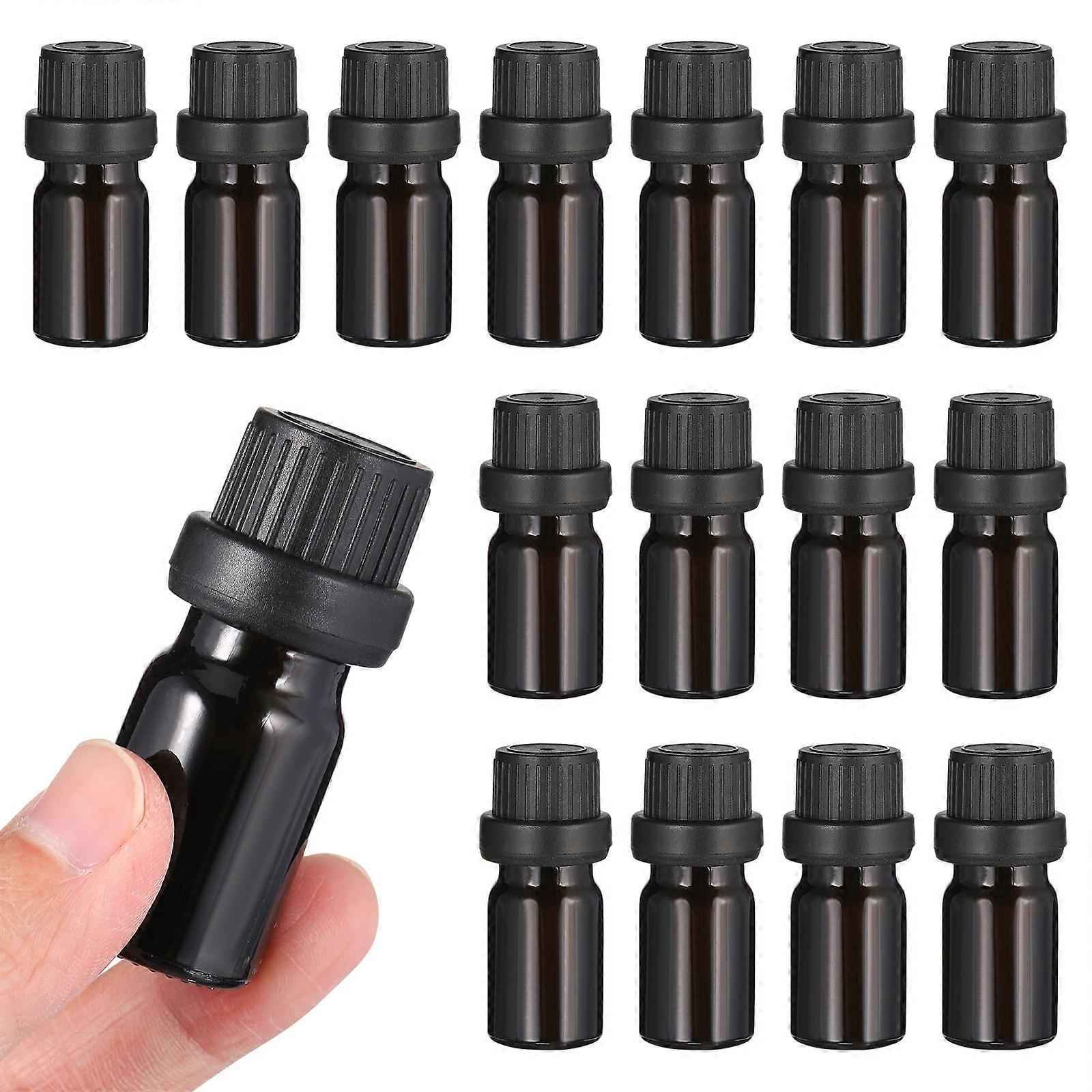 20pcs 5ml Essential Oils Bottles Amber Glass Bottles Refillable Sample Container