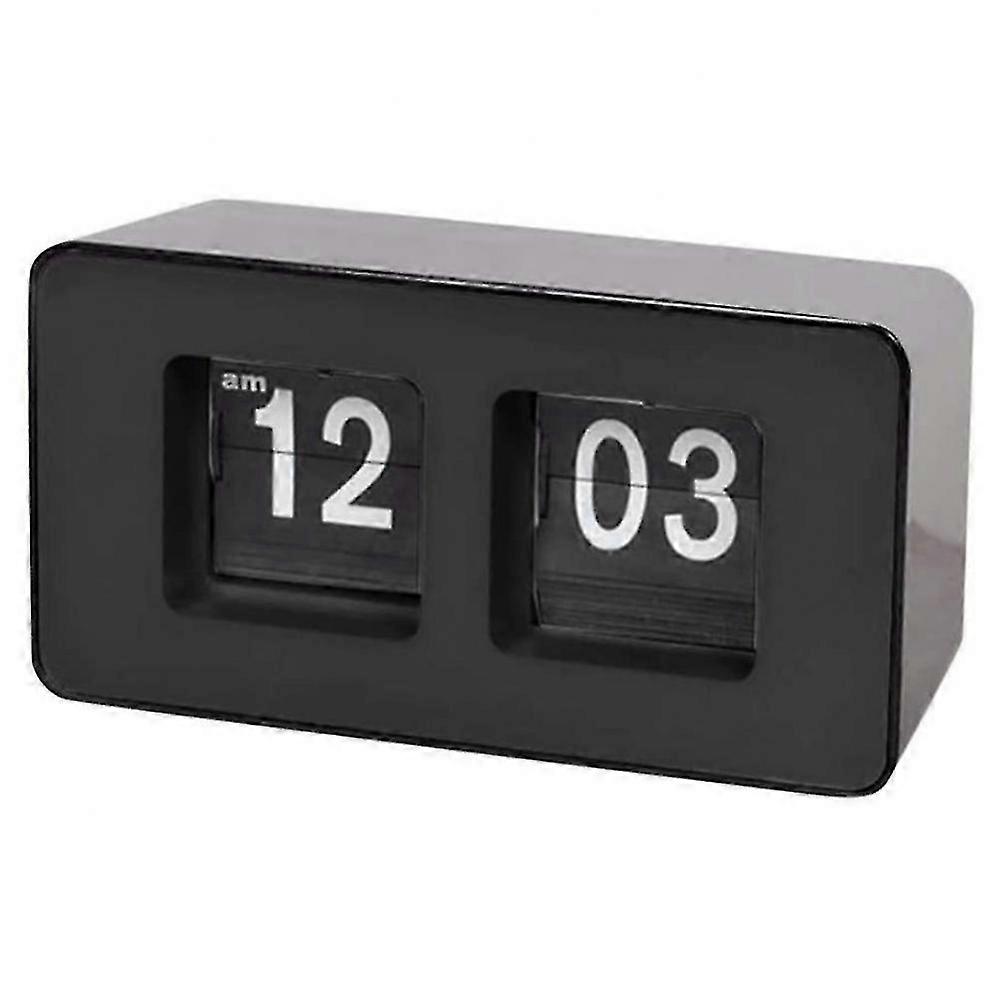 Automatic Flip Clock,classic Retro Clock,digital Desk Table Page Clock,for Family Bedroom(black,1 P