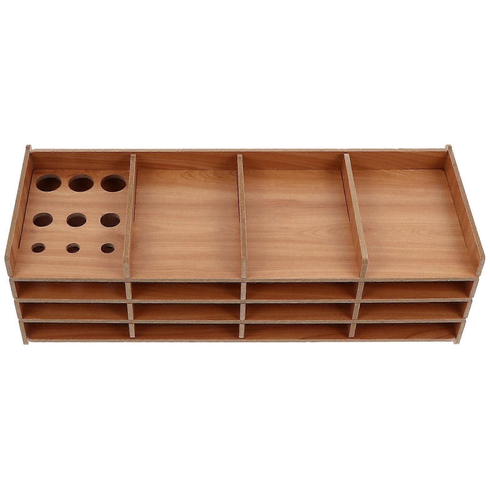 Light Brown Multilayer Diamond Picture Tool Tray for Storage Use with Sufficient .87"x5.12"