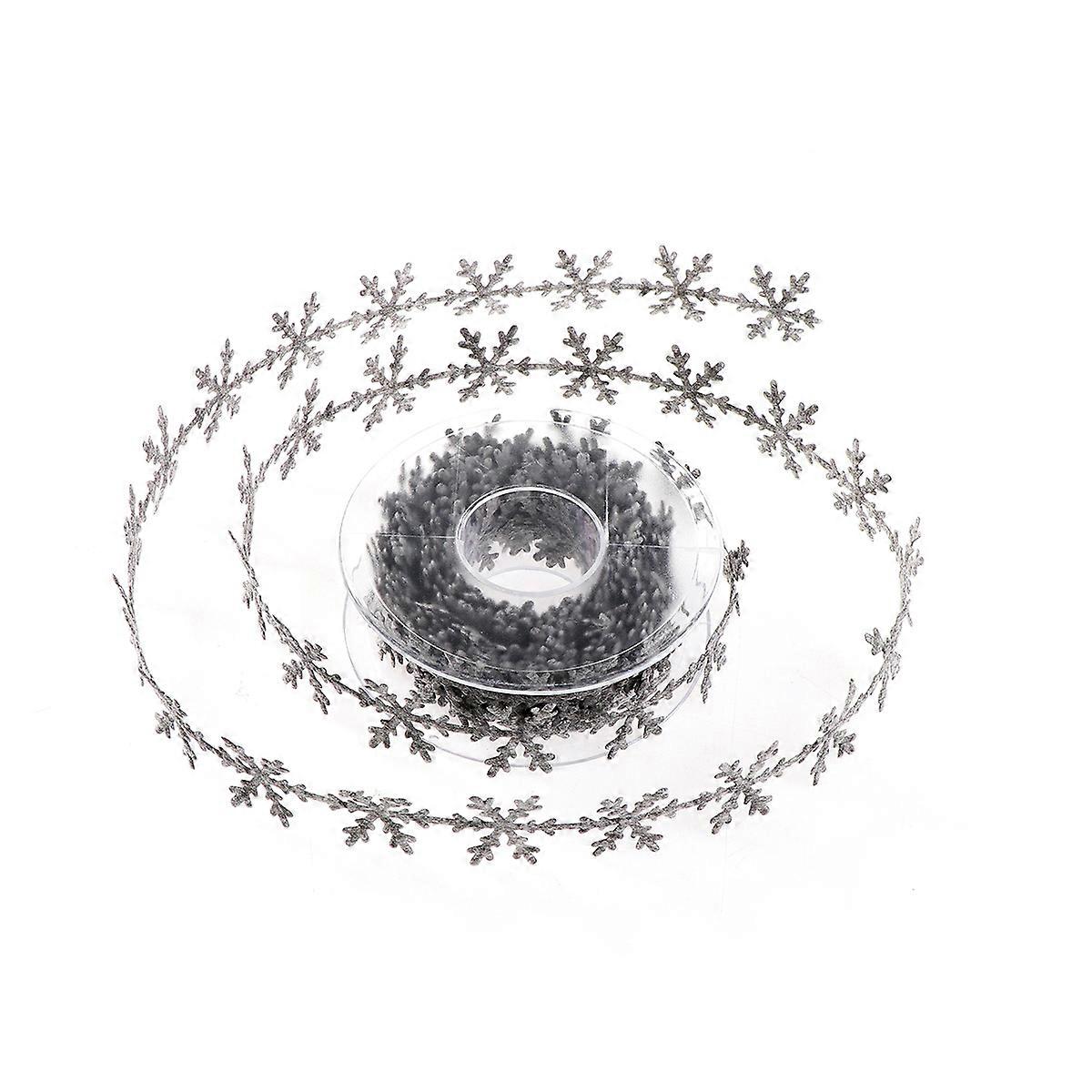 Snowflake Trim Ribbon Christmas Tree New Year Decoration Scrapbook DIY Accessories (Gray)
