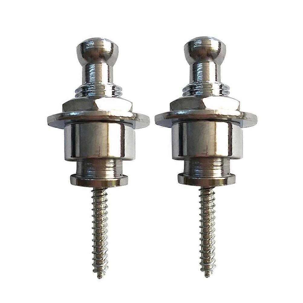 Guitar Strap Locks with Metal Buckles for Secure Use Silver Solid Copper Material Ensures Sturdy WearResistant 2pcs