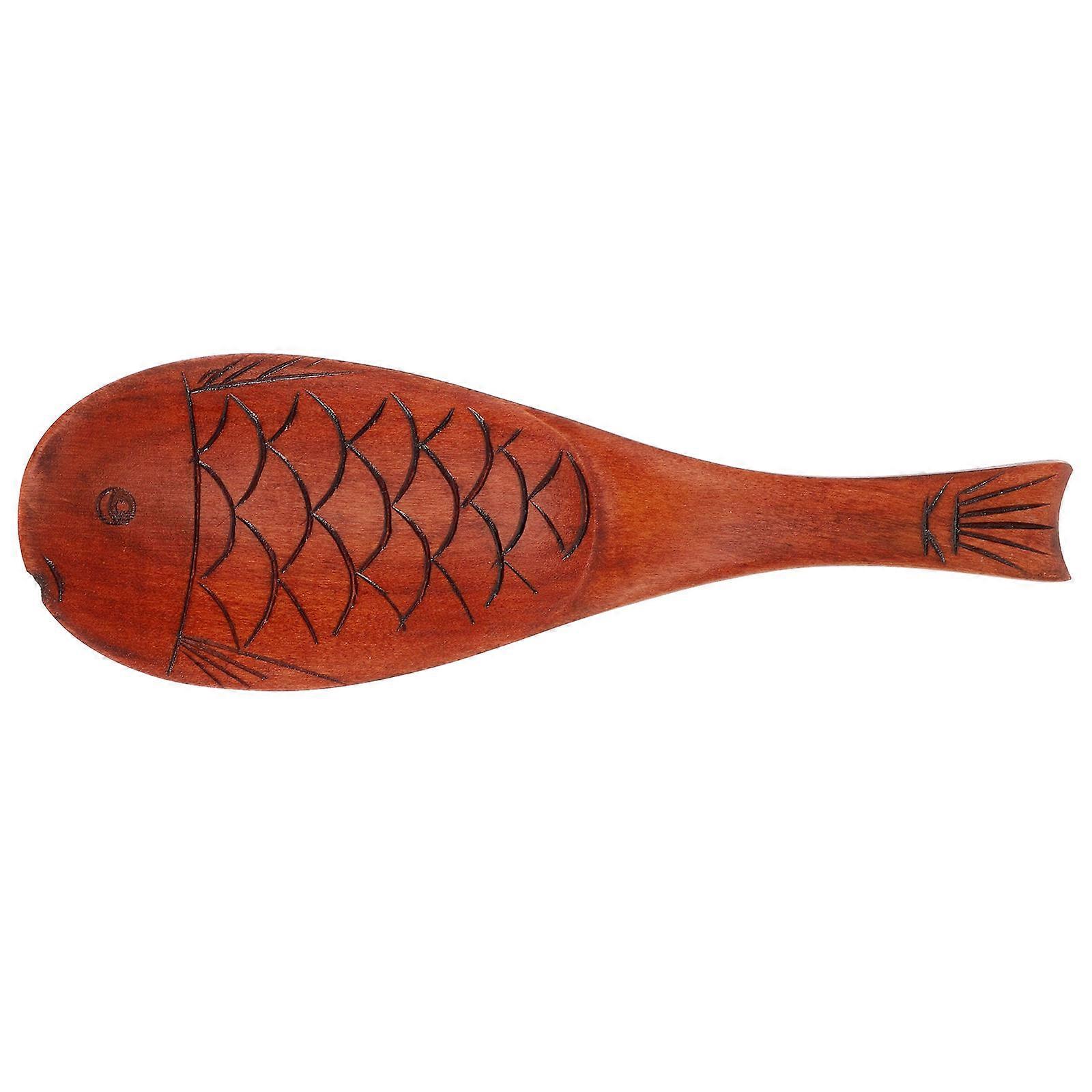 Dark Red Wooden Rice Spoon for Kitchen Use Lightweight and Ergonomic Design 7.8 Inches