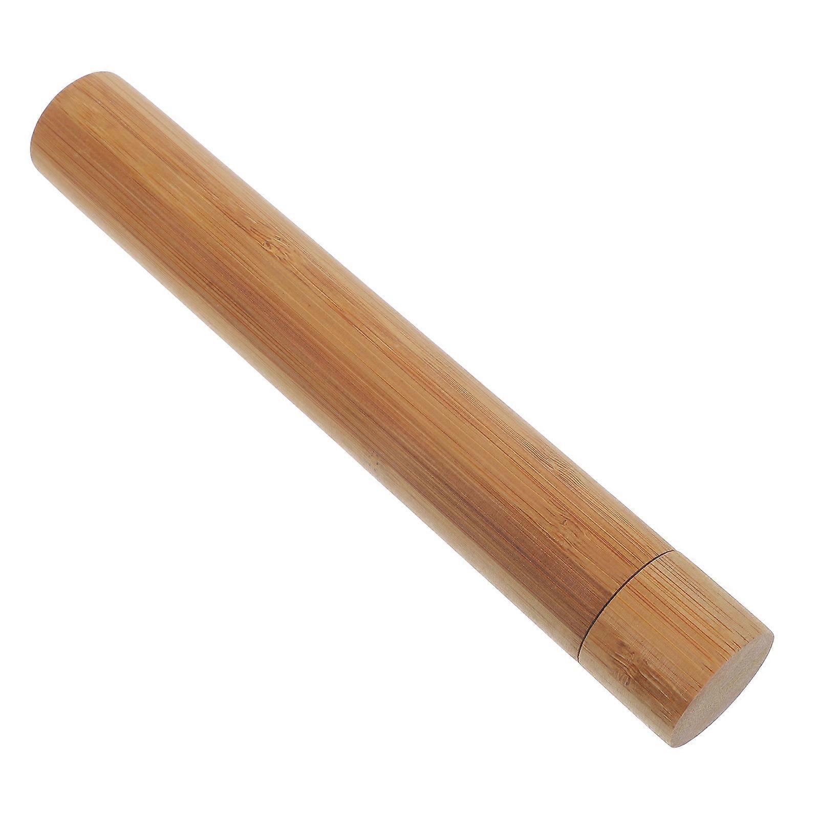 Reusable Bamboo Artwork Tube for Home Use Light Brown Sturdy and Small Storage Solution