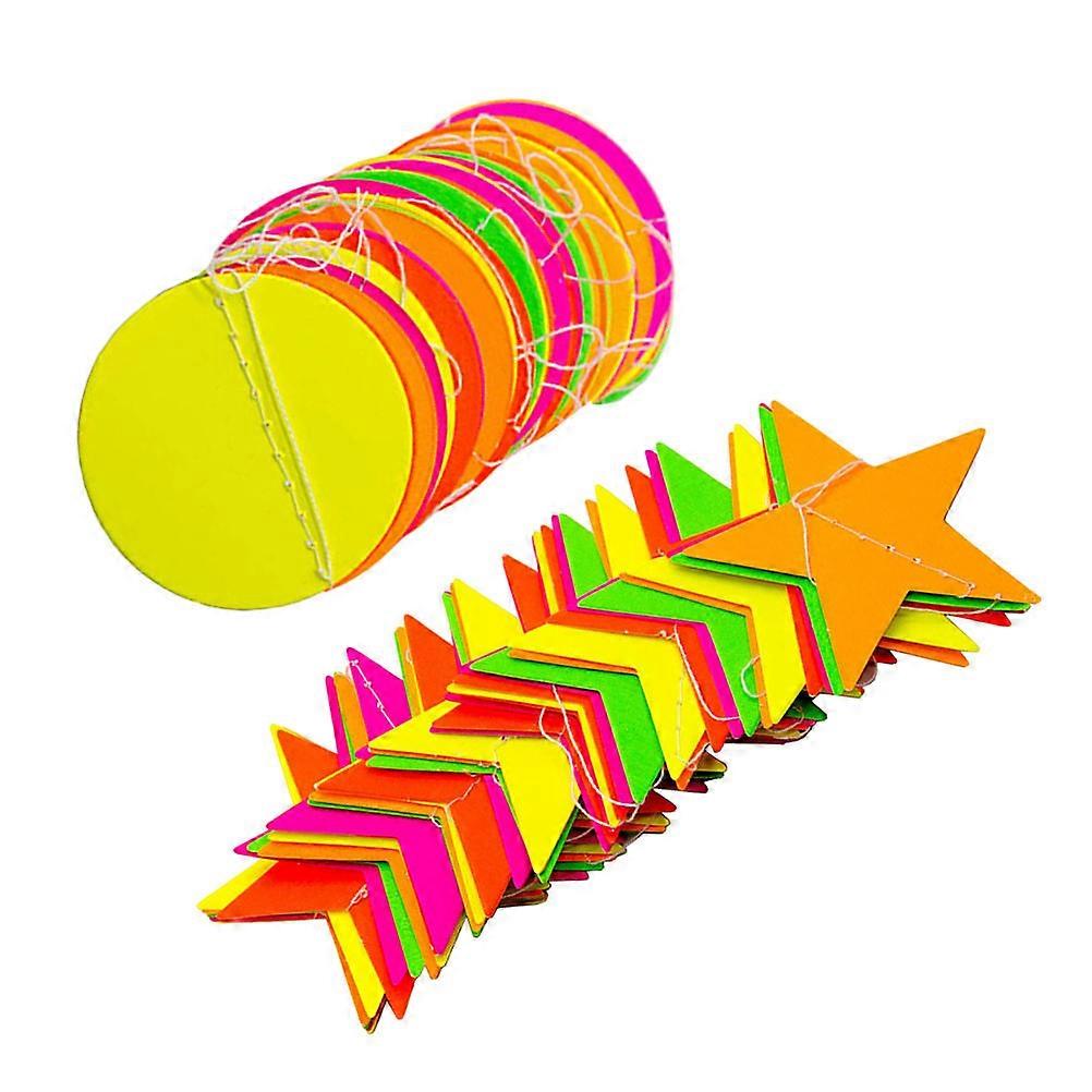 Assorted Color Birthday Party Hanging Decorations with Fluorescent Paper 2pcs