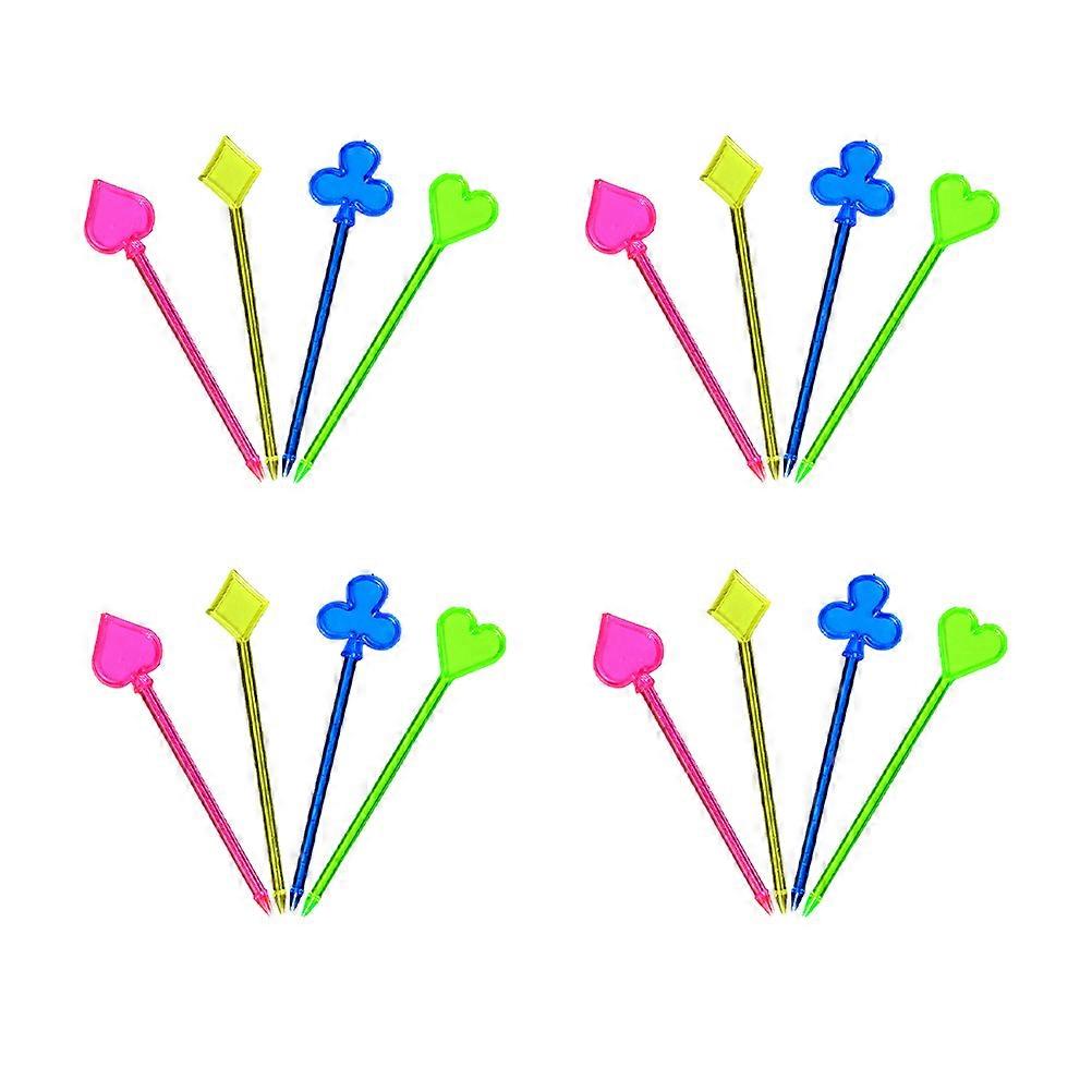 Colorful for Party Use Assorted Color Creative Heart Shaped Picks Suitable for Cafe Beach Party 100PCS