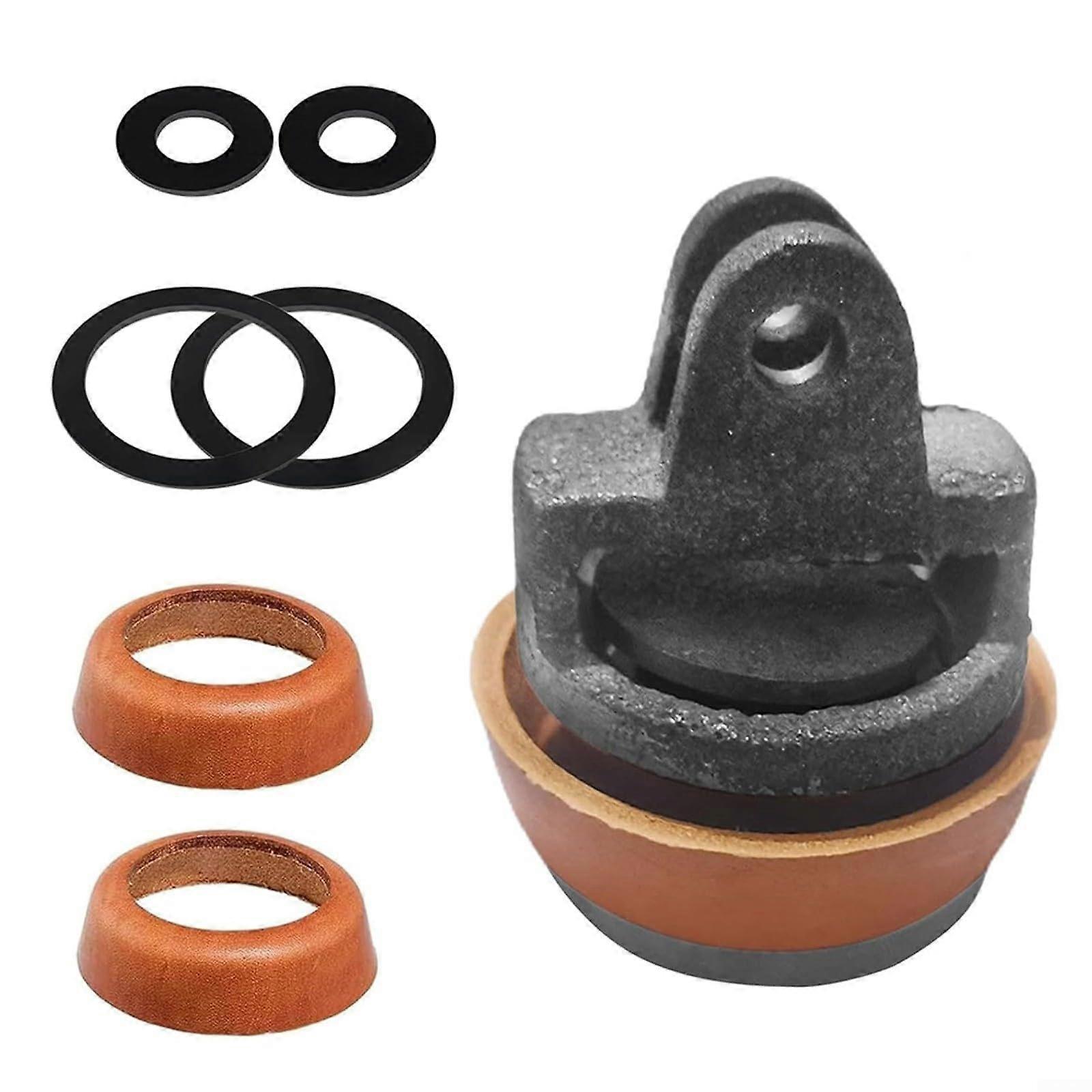 Replacement piston set with leather seals for Type 75 manual water pump garden well system, made of cast iron