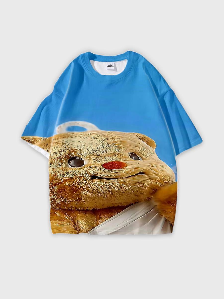 T-shirt round neck Pattern loose short sleeve B1269