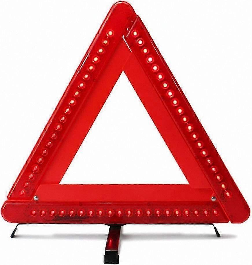 LED Emergency Warning Triangle with Foldable Design for Roadside Safety and Reflective Flashing Alerts