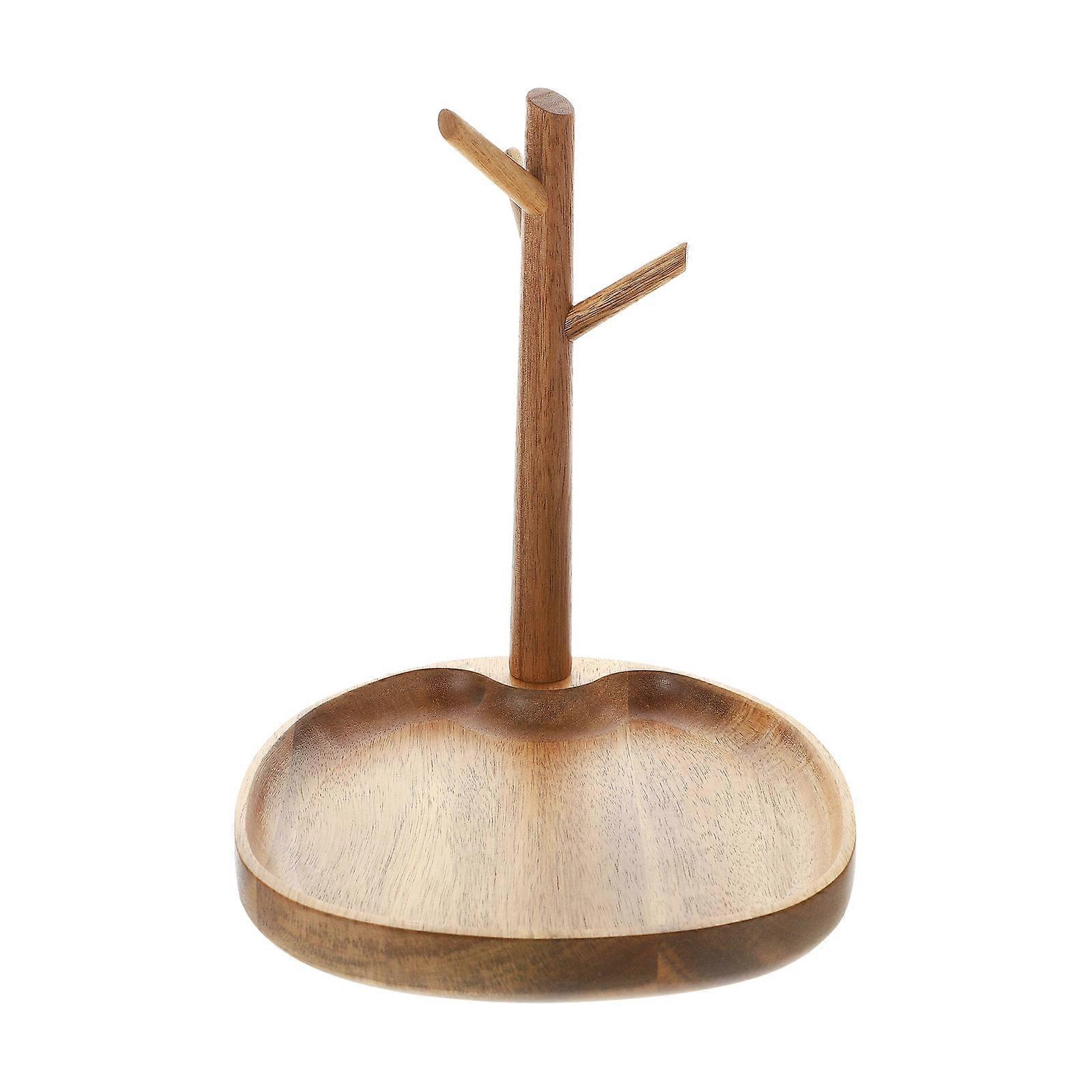 Brown Key Rack for Home Use 1Pcs Wooden Key Storage Rack Desktop Shelf