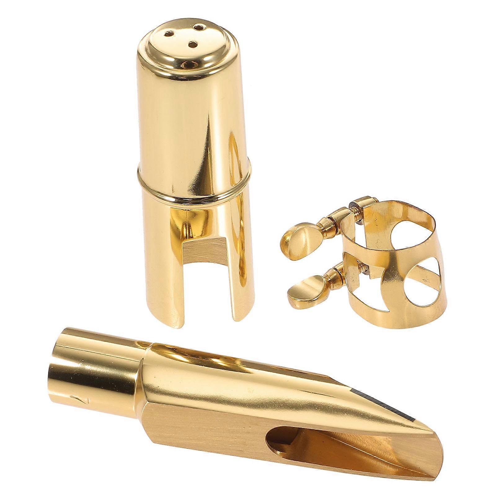 Replacement Wind Instruments Accessories Saxophone Metal Flute Head Practice Sessions Golden Tone Brightness 1Pcs