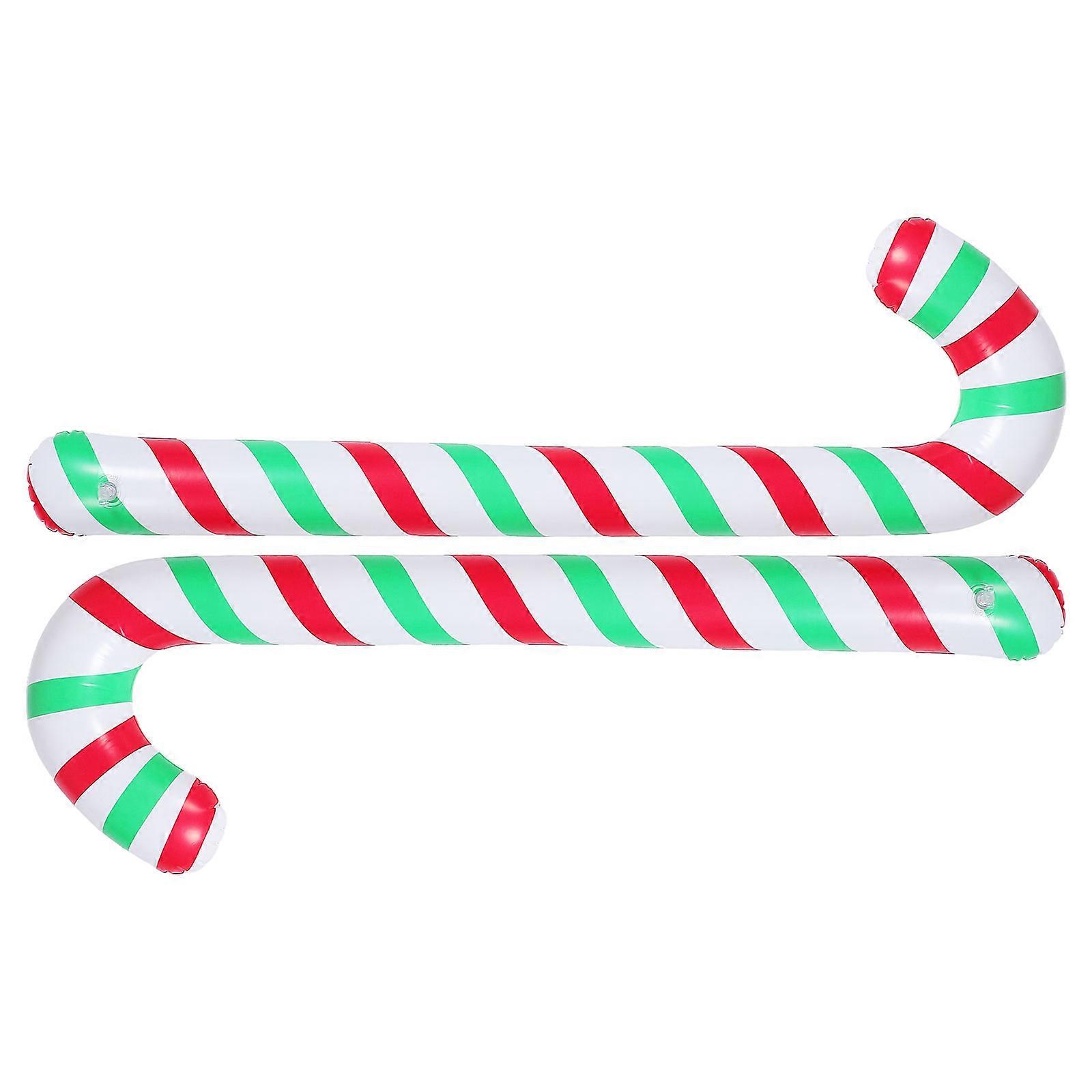 Blow Up Candy Canes 2Set Designed For Christmas Party Assorted Color PVC Decoration Atmosphere