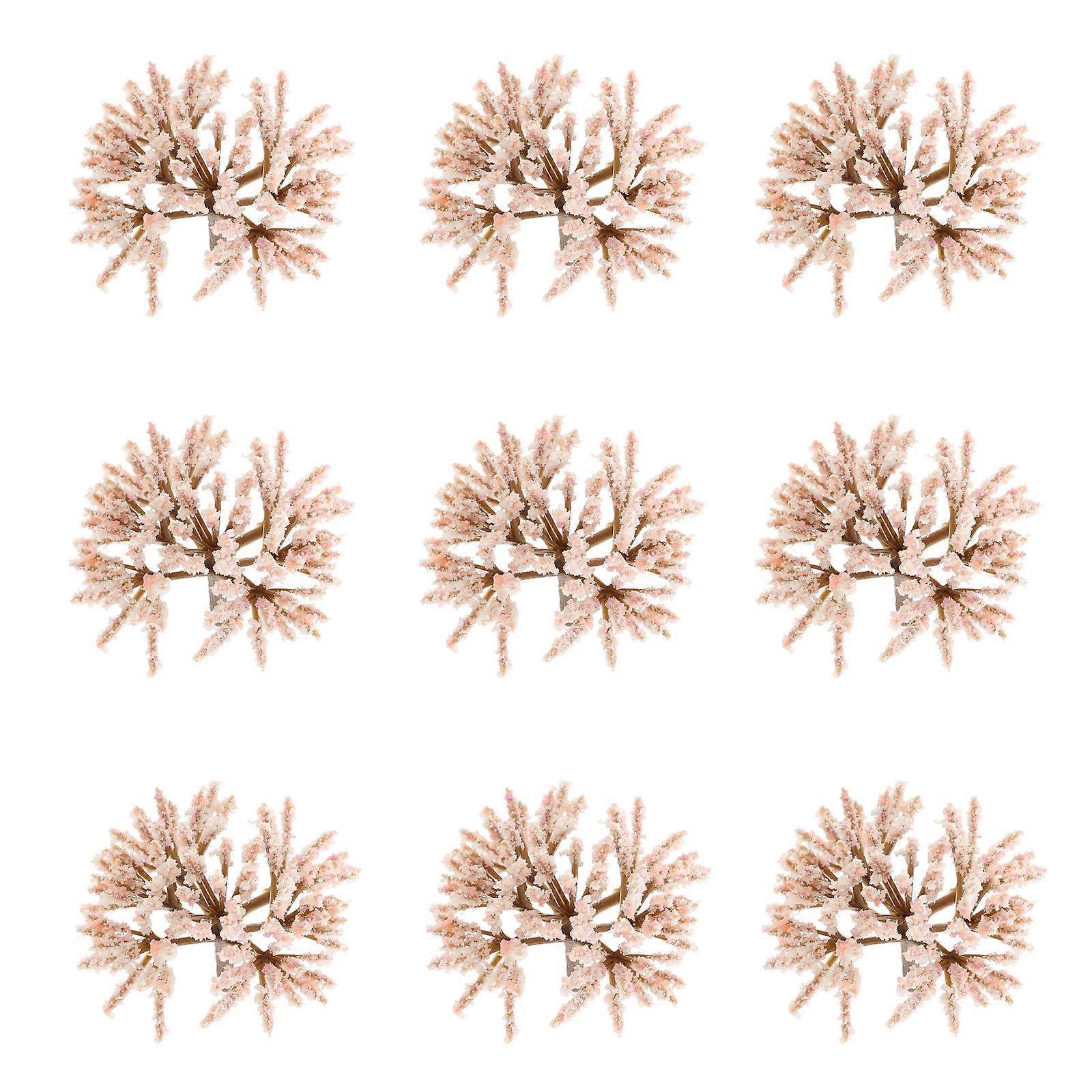 Pink Miniature Cherry Blossom Trees for Decoration with Realistic Detailing 20 Pieces ABS Material