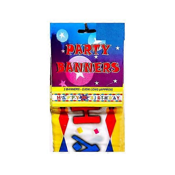 Happy Birthday banner (3-pack) One Size Multicoloured