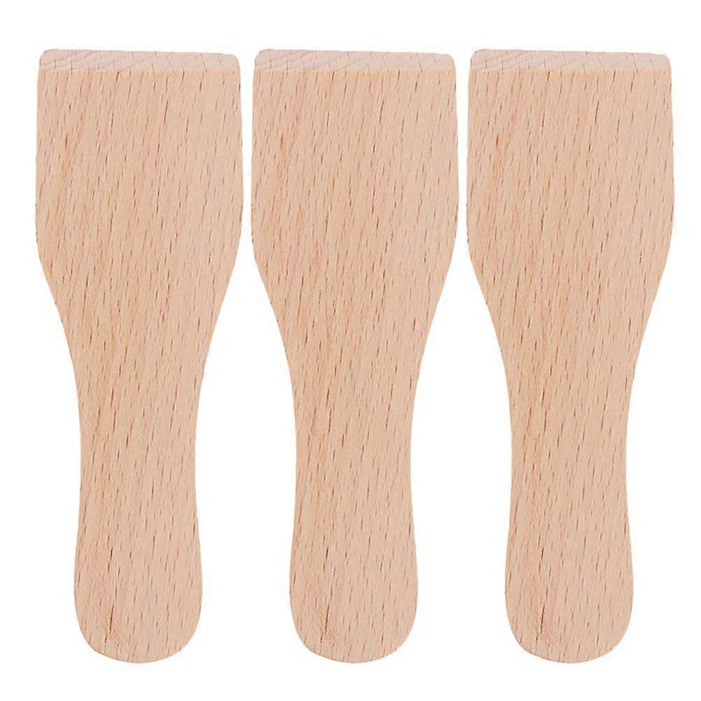 3pcs Small Wooden Spatula Cake Cream Scraper Multi-purpose Wood Scraper Wood Pizza Spatula
