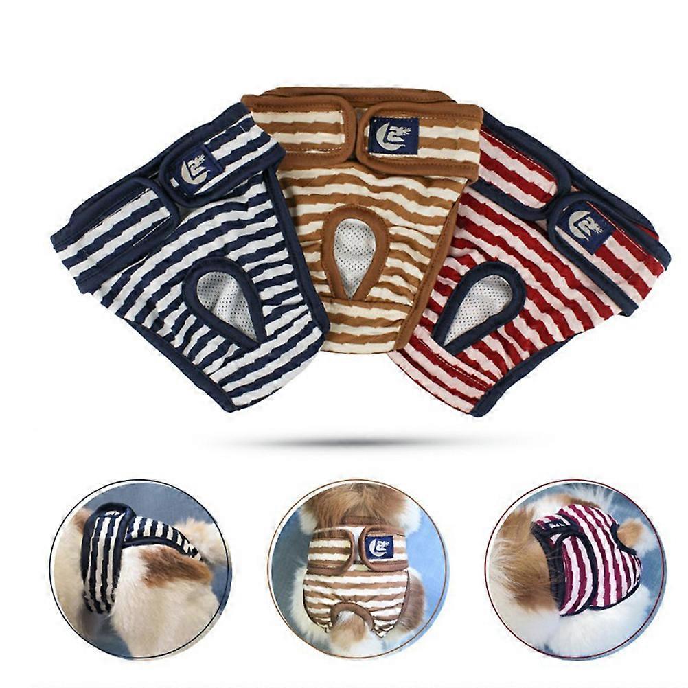 Brown Cotton Dog Diapers for Pets, Comfortable Physiological Pants for Incontinence and Heat, Size 2XL