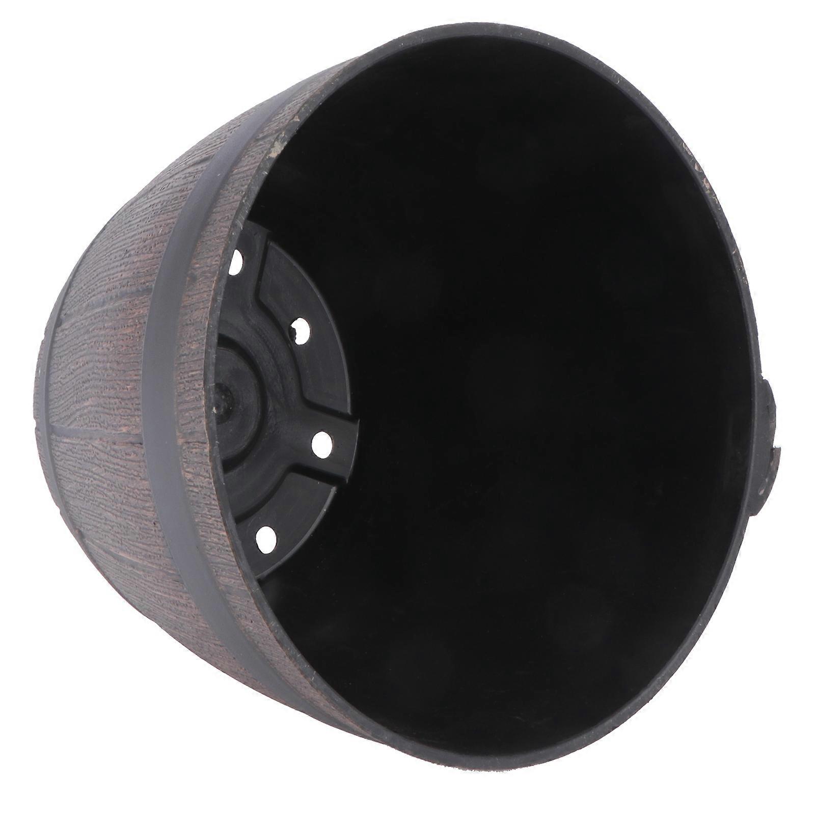 Resin Dark Brown Planter Barrel for Holding Use with Simple Material Great Durability Design 4178680