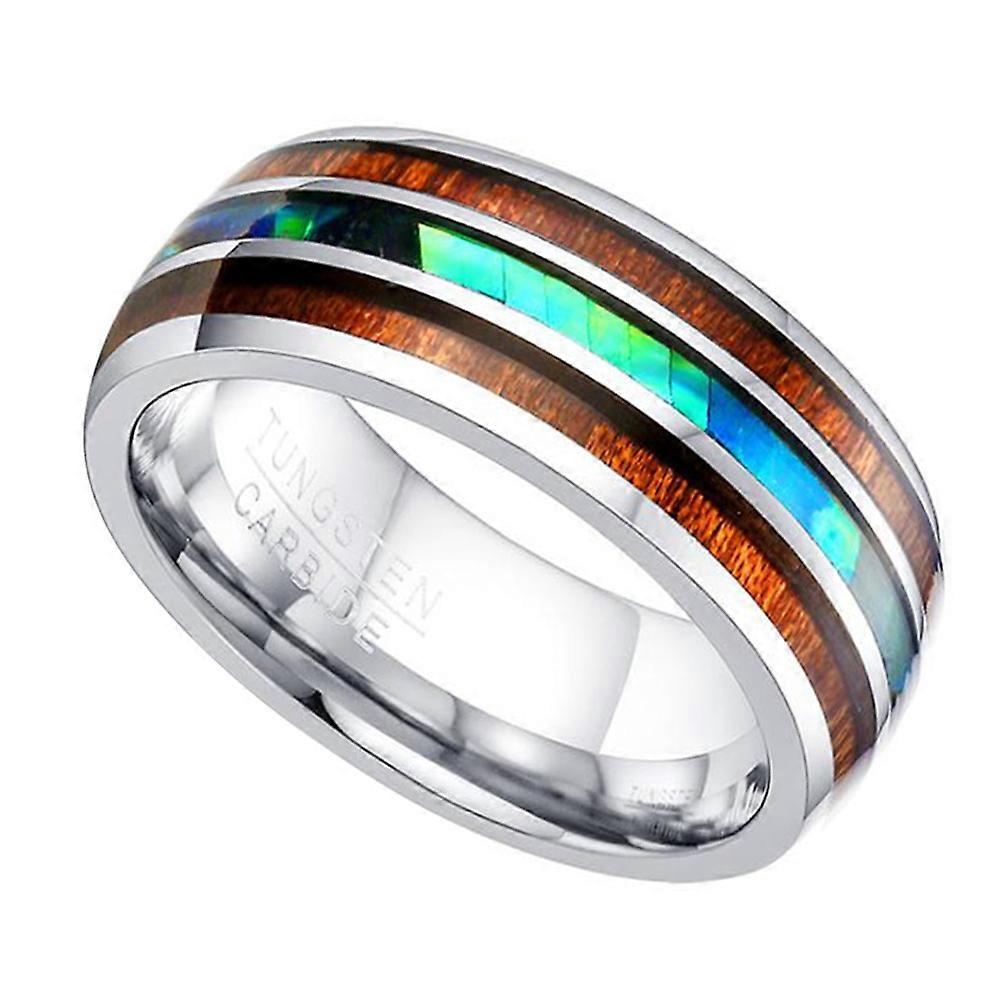 خواتم خشبية مجوهرات من التيتانيوم الصلب مستديرة الشكل عيد الحب للنساء 1 عبوة