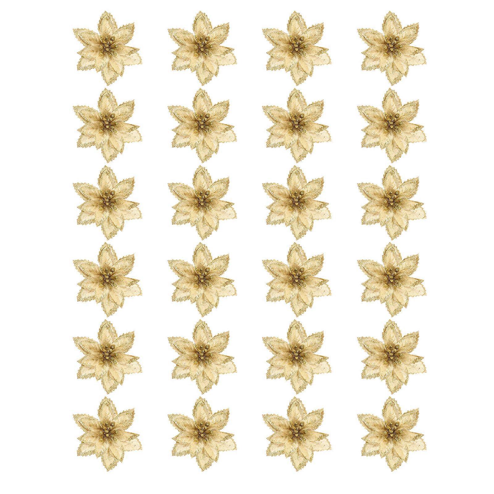 Vintage Christmas Decor Flower Shape Christmas Tree 3.54X3.54X0.39in Tree Decoration 24Pcs