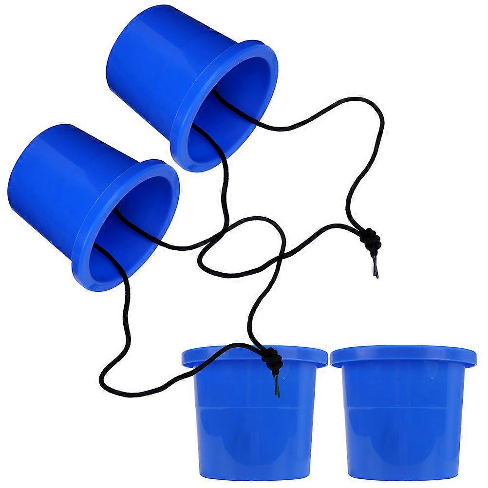 Durable Blue Plastic Kids Stilts Toy for Balance Training and Fun Outdoor Play Size 2 Pairs