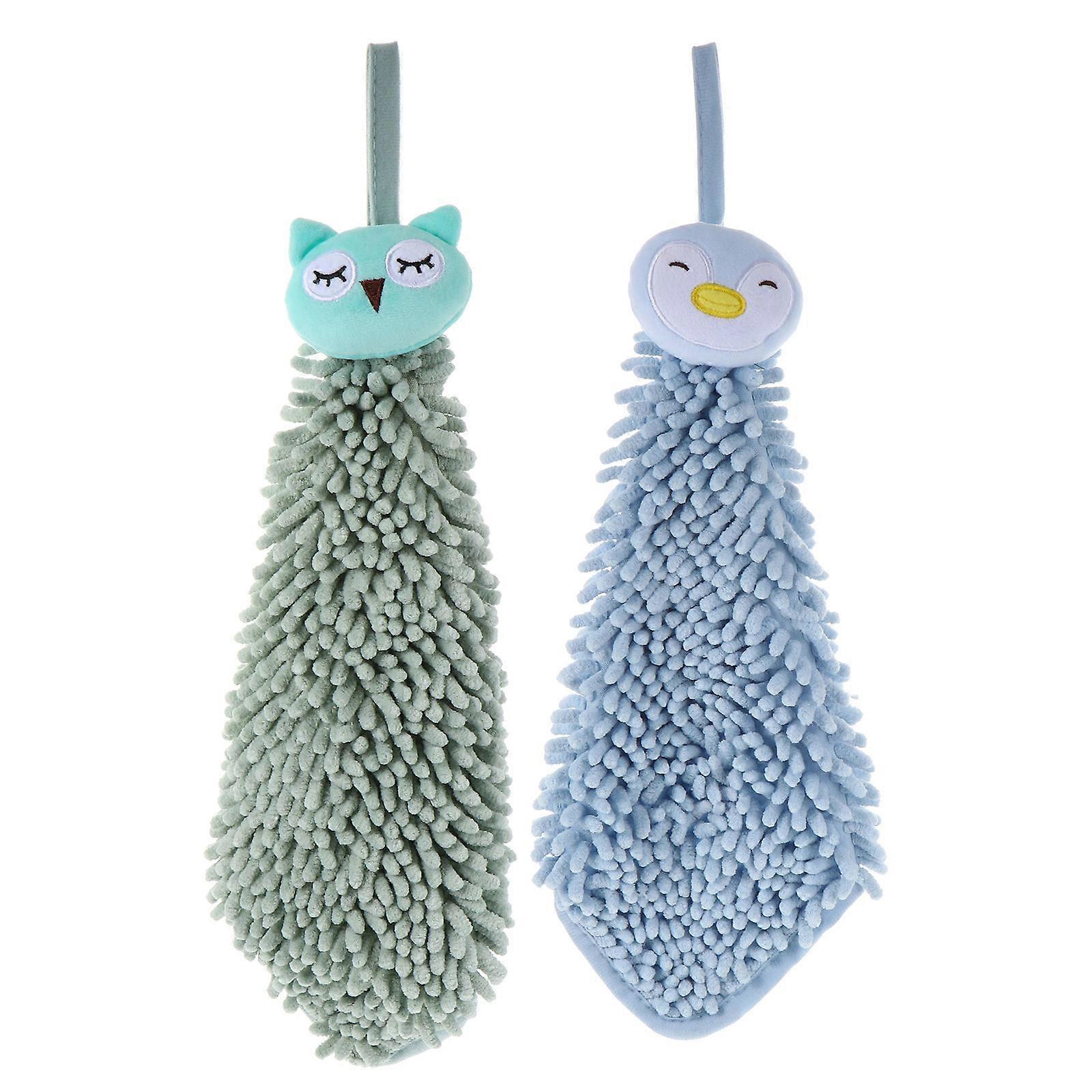 Chic Wipe Hand Towel 2Pcs Fabric Quick-Drying Assorted Color Soft Texture For Convenient Use In Kitchen And Bathroom