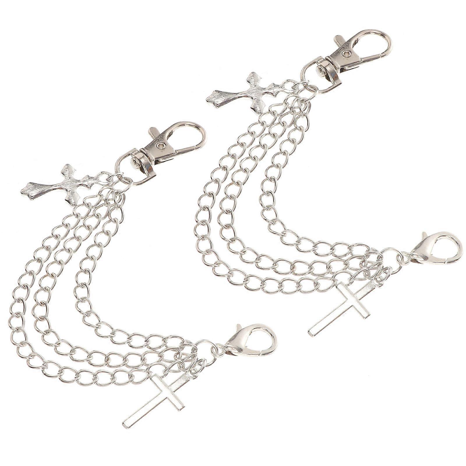 Silver Alloy Shoe Decorative Chains for Ornamentation Lightweight Multi-layer Design Fits Small